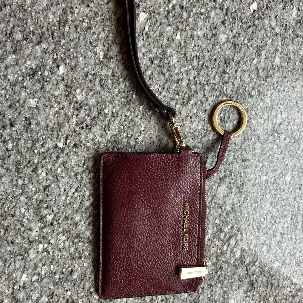 Michael Kors Dark Red Leather Wristlet